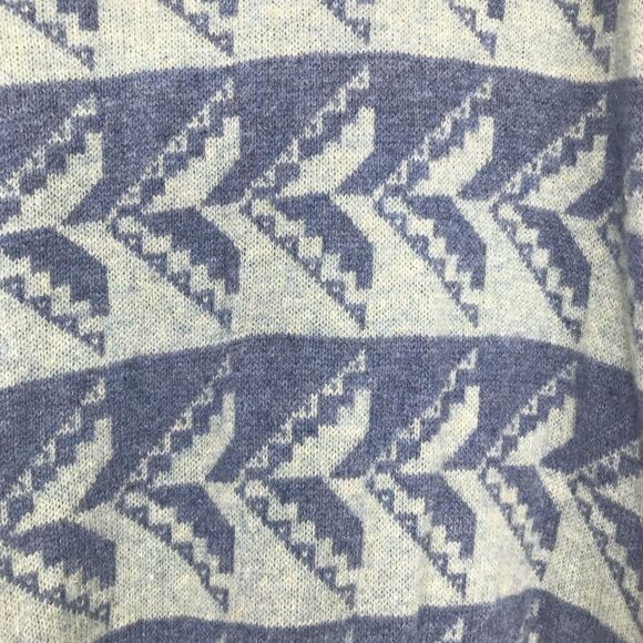 Tribal Pattern Knit Light Blue, Blue Long Duster Cardigan Knit Sweater - Picture 11 of 11
